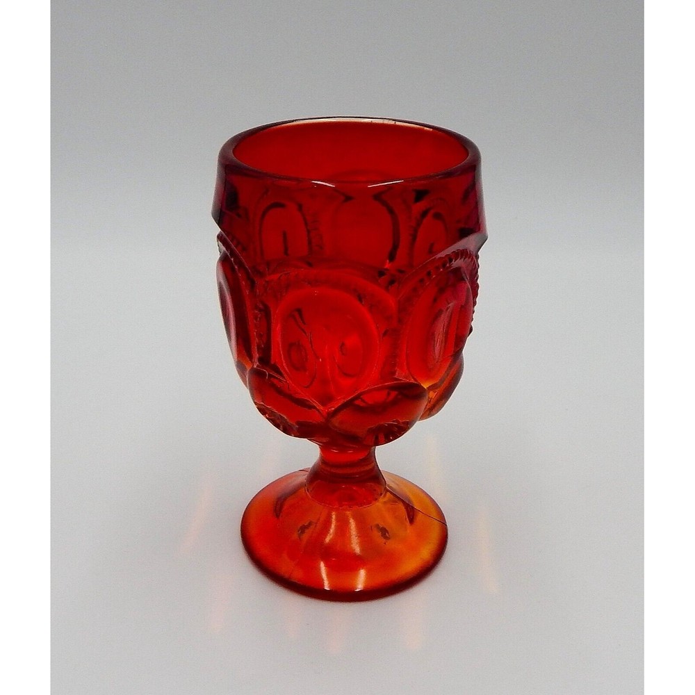 LE Smith Moon And Stars Amberina Water Goblet 6 Inch Wine Glass
